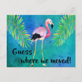 Postal De Anuncios Cambio de dirección de flamenco y hojas de palma