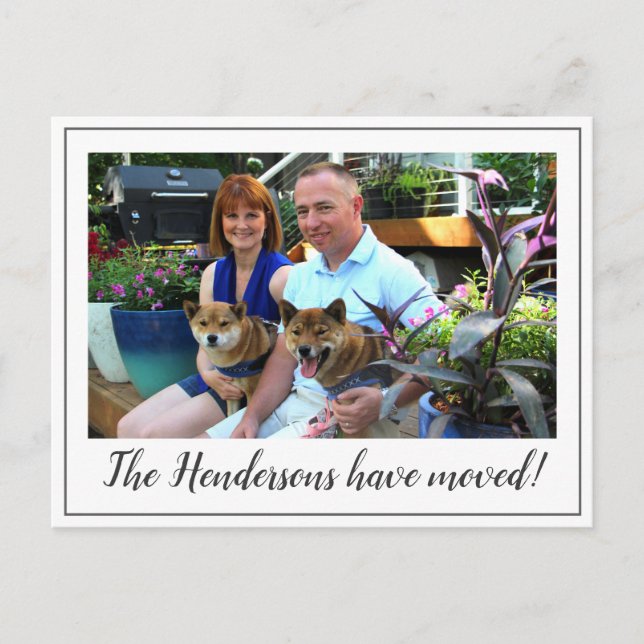 Postal De Anuncios Cambio de dirección de foto moderna (Anverso)