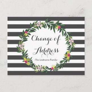 Postal De Anuncios Cambio de dirección de jungla floral