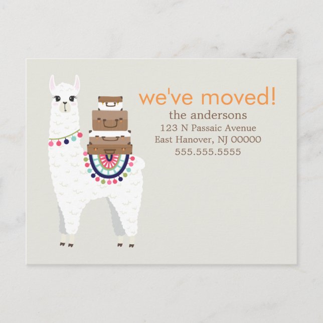 Postal De Anuncios Cambio de dirección de llamada divertida / Invitac (Anverso)