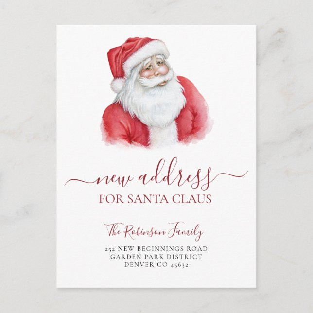 Postal De Anuncios Cambio de dirección de Navidad vacaciones mudanza (Anverso)