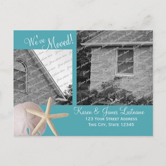 Postal De Anuncios Cambio de dirección de playa con foto (Anverso)