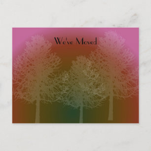 Postal De Anuncios Cambio de dirección de silueta de árbol