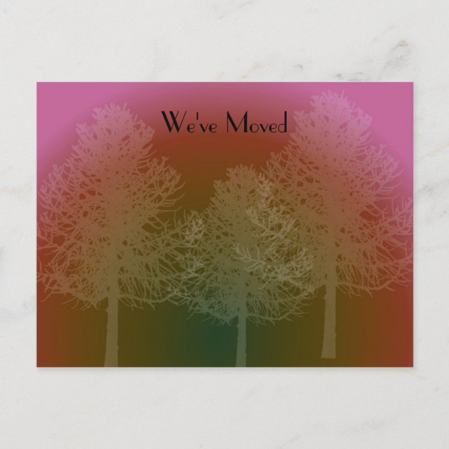 Postal De Anuncios Cambio de dirección de silueta de árbol (Anverso)