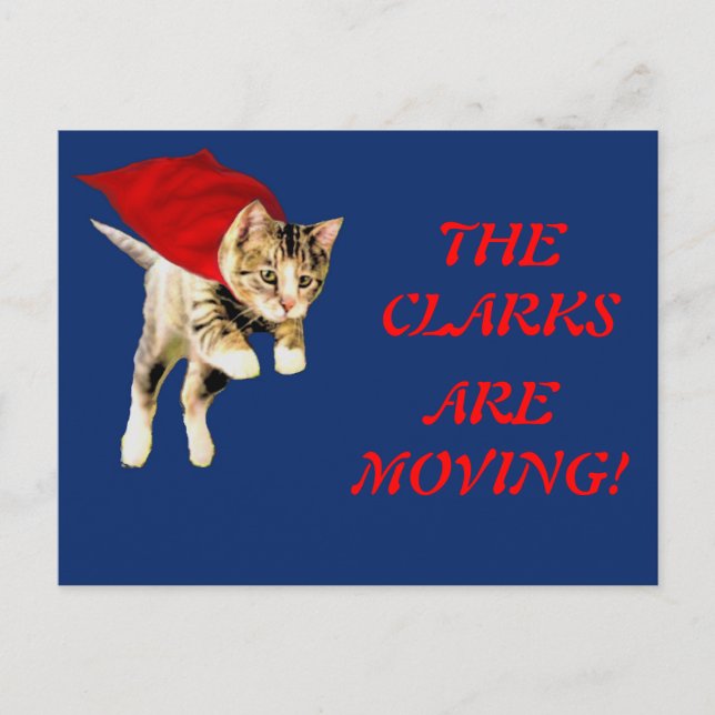 Postal De Anuncios Cambio de dirección de superkitty (Anverso)