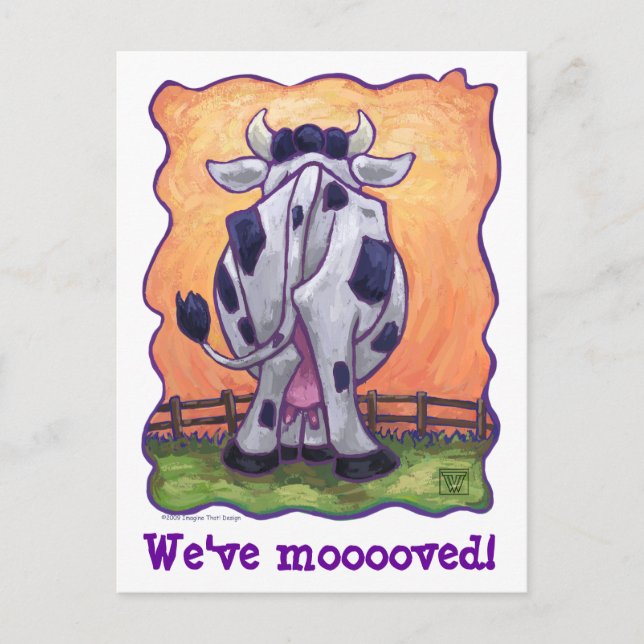 Postal De Anuncios Cambio de dirección de vaca corta (Anverso)
