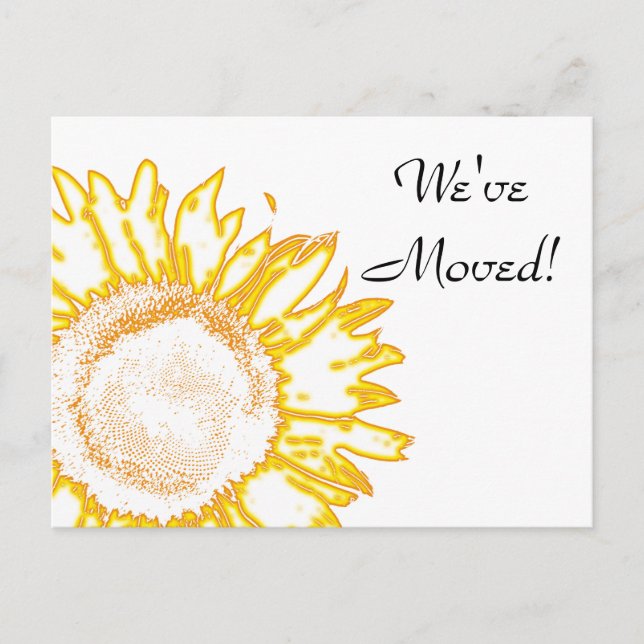Postal De Anuncios Cambio de dirección del girasol amarillo neón (Anverso)
