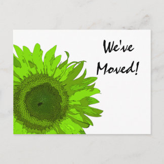 Postal De Anuncios Cambio de dirección del girasol verde limón