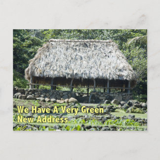Postal De Anuncios Cambio de Dirección Divertido - Cabaña Polinesia