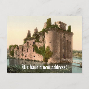 Postal De Anuncios Cambio de dirección divertido con castillo
