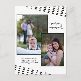 Postal De Anuncios Cambio de Dirección Doble Agregar Foto Blanco y Ne