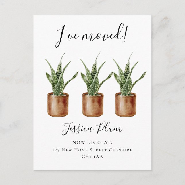 Postal De Anuncios Cambio de Dirección Elegante Me He Mudado (Anverso)