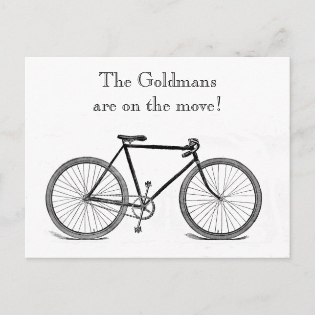 Postal De Anuncios Cambio de dirección en bicicleta de época (Anverso)