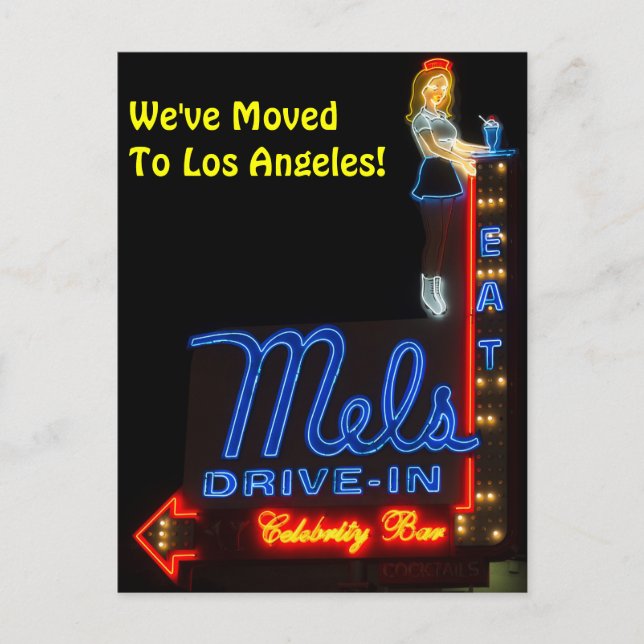 Postal De Anuncios Cambio de dirección en Los Ángeles (Anverso)