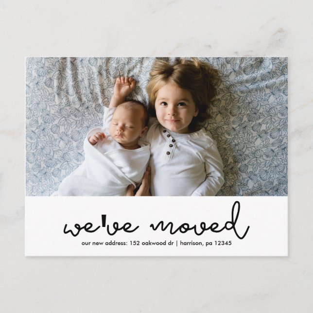 Postal De Anuncios Cambio de dirección Foto moderna (Anverso)
