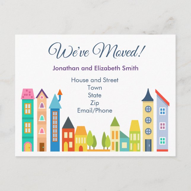 Postal De Anuncios Cambio de Dirección Moderno (Anverso)