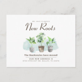 Postal De Anuncios Cambio de Dirección Mudanza Botánica