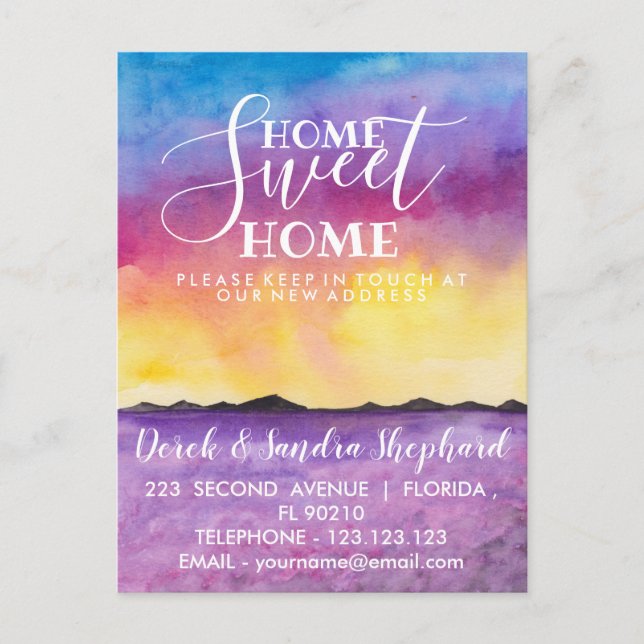 Postal De Anuncios Cambio de dirección nos hemos mudado a los campos  (Anverso)