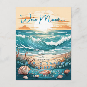 Postal De Anuncios Cambio de dirección nos hemos mudado mar océano