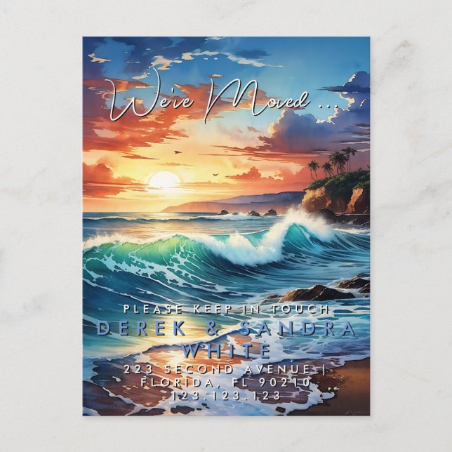 Postal De Anuncios Cambio de dirección nos hemos mudado mar océano (Anverso)