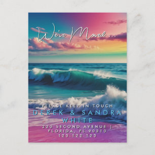 Postal De Anuncios Cambio de dirección nos hemos mudado mar océano