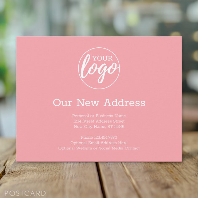 Postal De Anuncios Cambio de Dirección Nueva con Logo de Empresa Melo (Custom New Address Postcard for a Business that is moving)