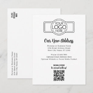 Postal De Anuncios Cambio de Dirección Nueva con Logotipo de Empresa