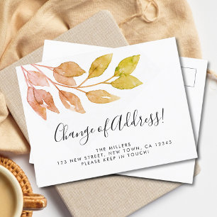 Postal De Anuncios Cambio de dirección Otoño Cambio de domicilio 