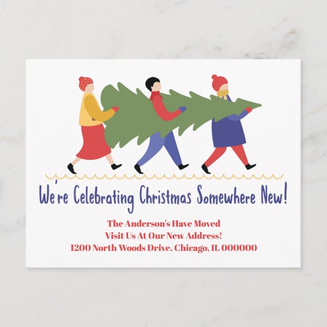 Postal De Anuncios Cambio de dirección para días festivos Nueva direc (Anverso)