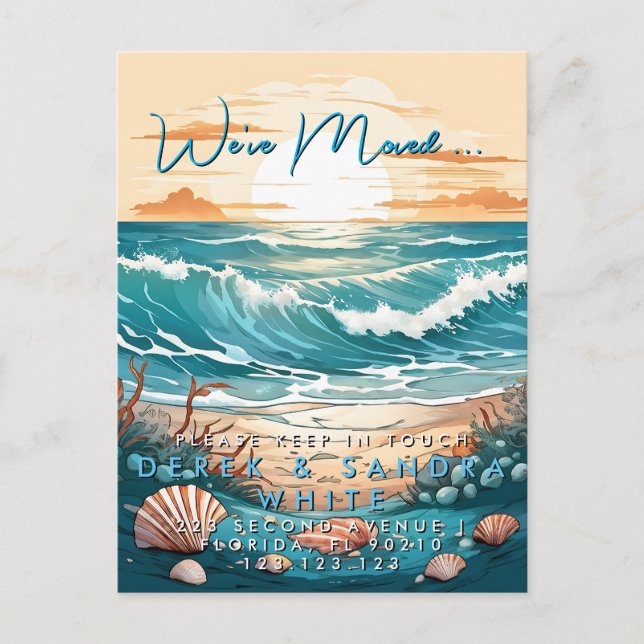 Postal De Anuncios Cambio de dirección que hemos movido el océano mar (Anverso)