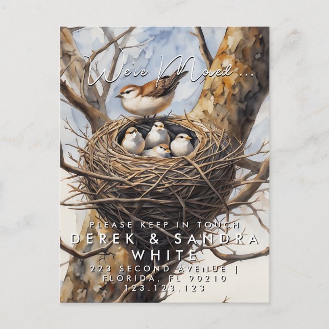 Postal De Anuncios Cambio de dirección que hemos movido el puesto de  (Anverso)