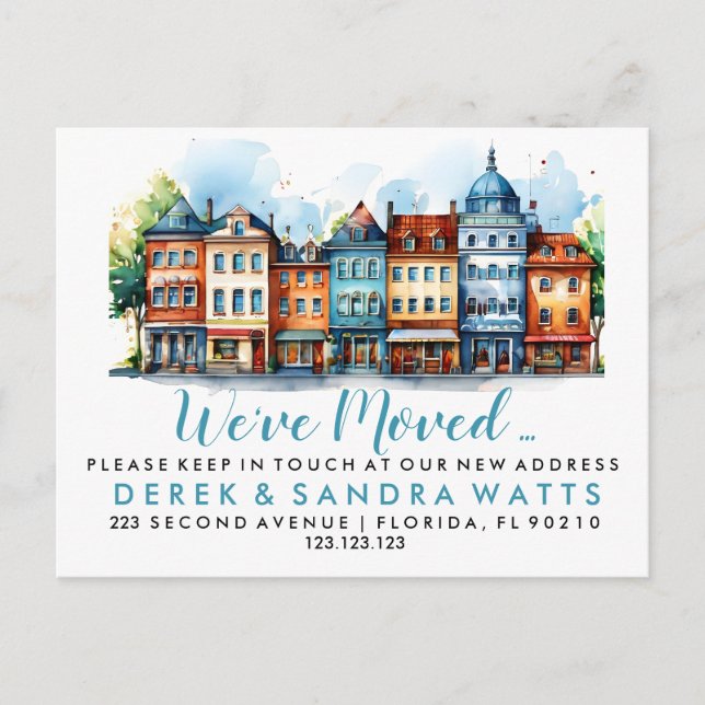Postal De Anuncios Cambio de dirección que hemos movido la calle (Anverso)