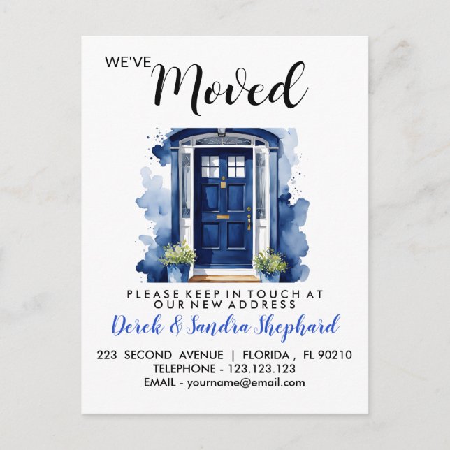 Postal De Anuncios Cambio de dirección que hemos movido la puerta del (Anverso)
