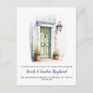 Postal De Anuncios Cambio de dirección que hemos movido la puerta ver