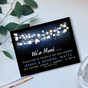 Postal De Anuncios Cambio de dirección que hemos movido luces brillan