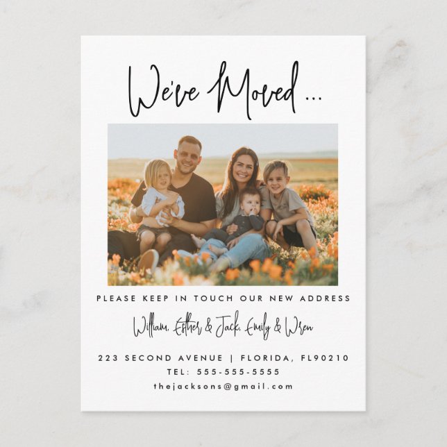 Postal De Anuncios Cambio de dirección que hemos trasladado la foto f (Anverso)