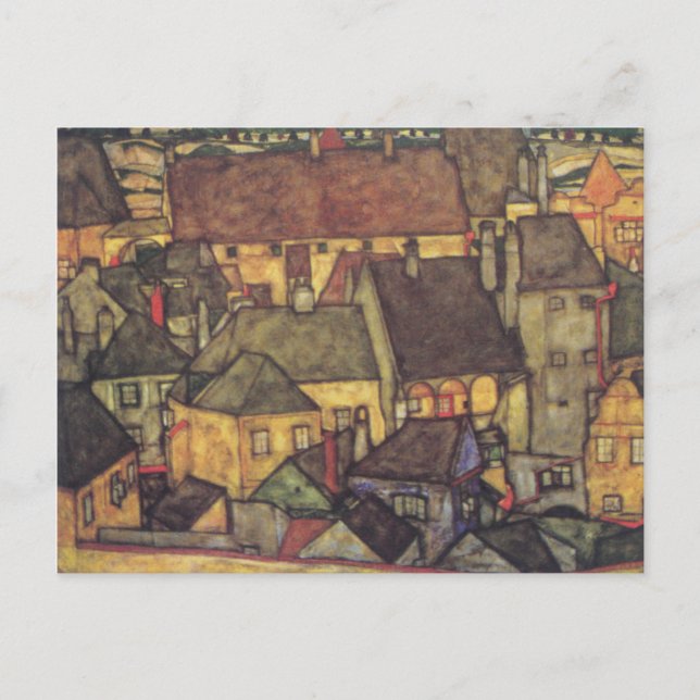 Postal De Anuncios Cambio de dirección - Schiele Yellow CIty, 1914 (Anverso)