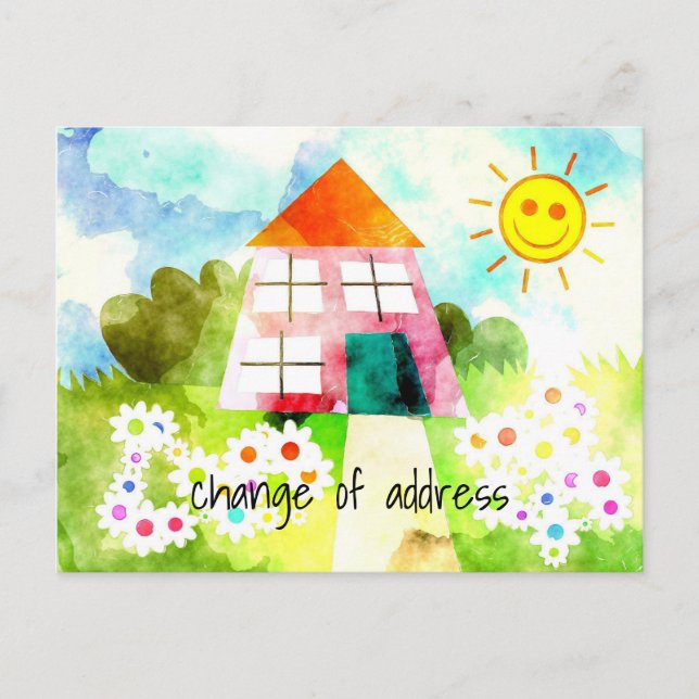 Postal De Anuncios Cambio de dirección Sunny House (Anverso)