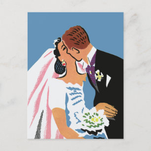 Postal De Anuncios Cambio de dirección vintage, recién casados retro