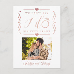 Postal De Anuncios Cambio de fecha de posposición de Boda de seis pie