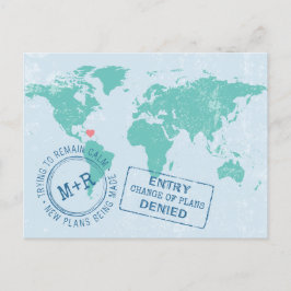 Postal De Anuncios Cambio de Fecha de Reprogramación Viaje de Boda de