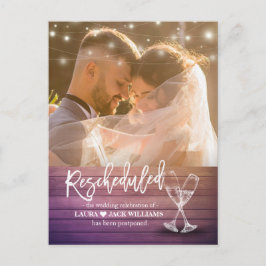 Postal De Anuncios Cambio de plan de aplazamiento de Boda reprogramad