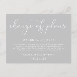 Postal De Anuncios Cambio de planes aplazamiento de la boda