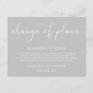 Postal De Anuncios Cambio de planes aplazamiento de la boda