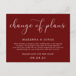 Postal De Anuncios Cambio de planes: aplazamiento de la boda