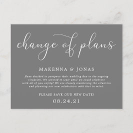 Postal De Anuncios Cambio de planes aplazamiento de la boda