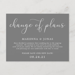 Postal De Anuncios Cambio de planes aplazamiento de la boda