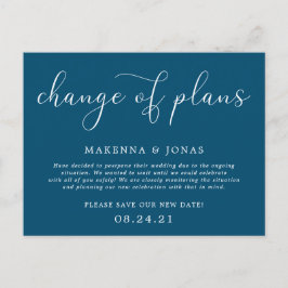 Postal De Anuncios Cambio de planes aplazamiento de la boda
