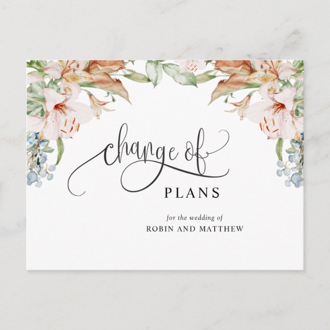 Postal De Anuncios Cambio de planes, Boda de Earthy Beige cancelado (Anverso)