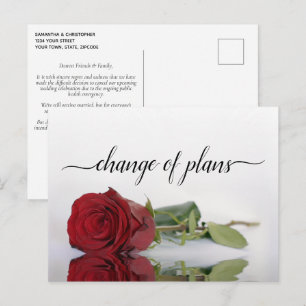 Postal De Anuncios Cambio de planes boda de la rosa roja pospuesta